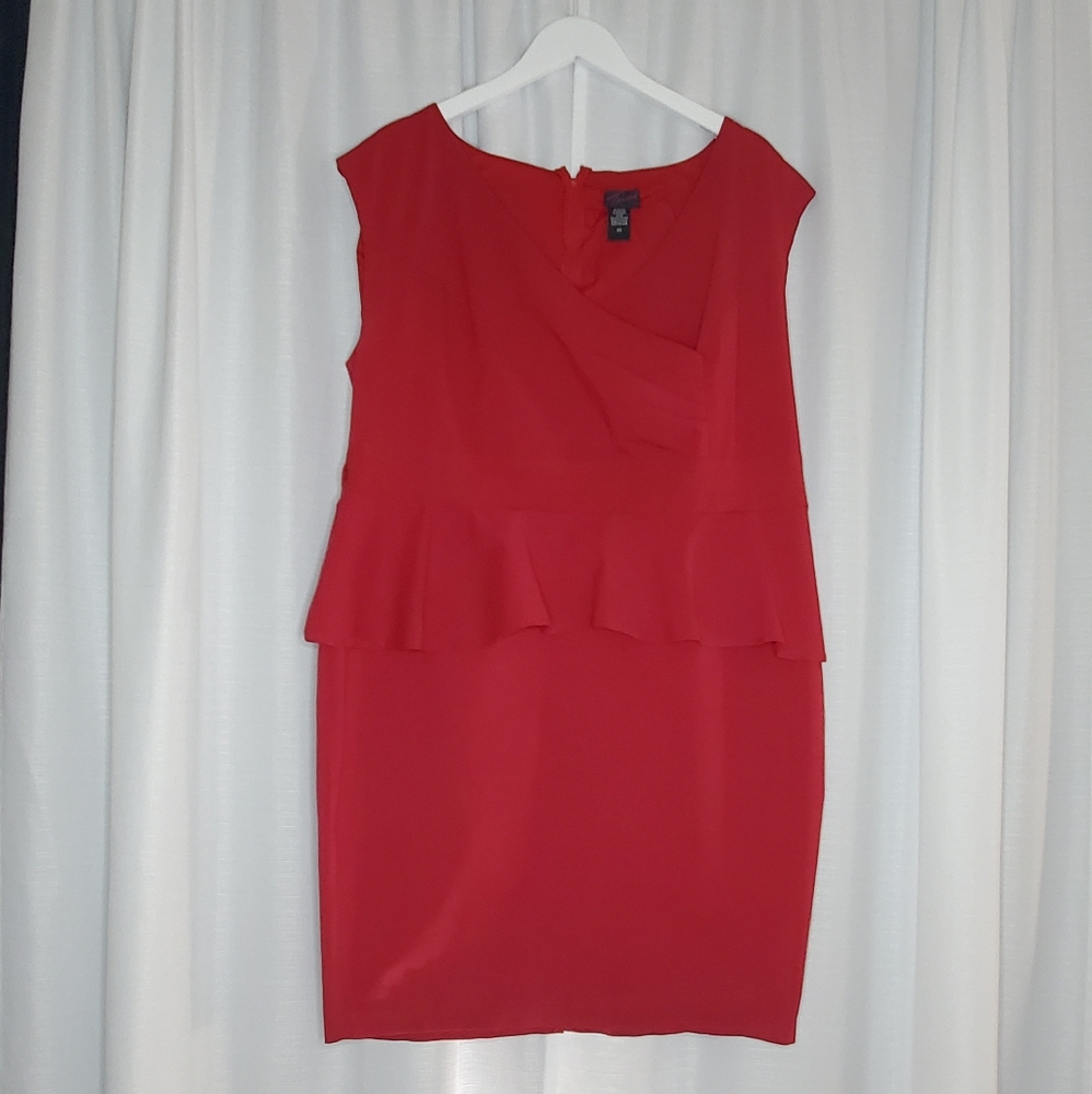 Torrid Red Sleeveless Knee Length Peplum Dress